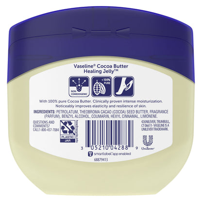 VASELINE PETROLEUM JELLY Healing Jelly Moisturizer For Dry Cracked Skin Cocoa Butter Hypoallergenic 13 oz
