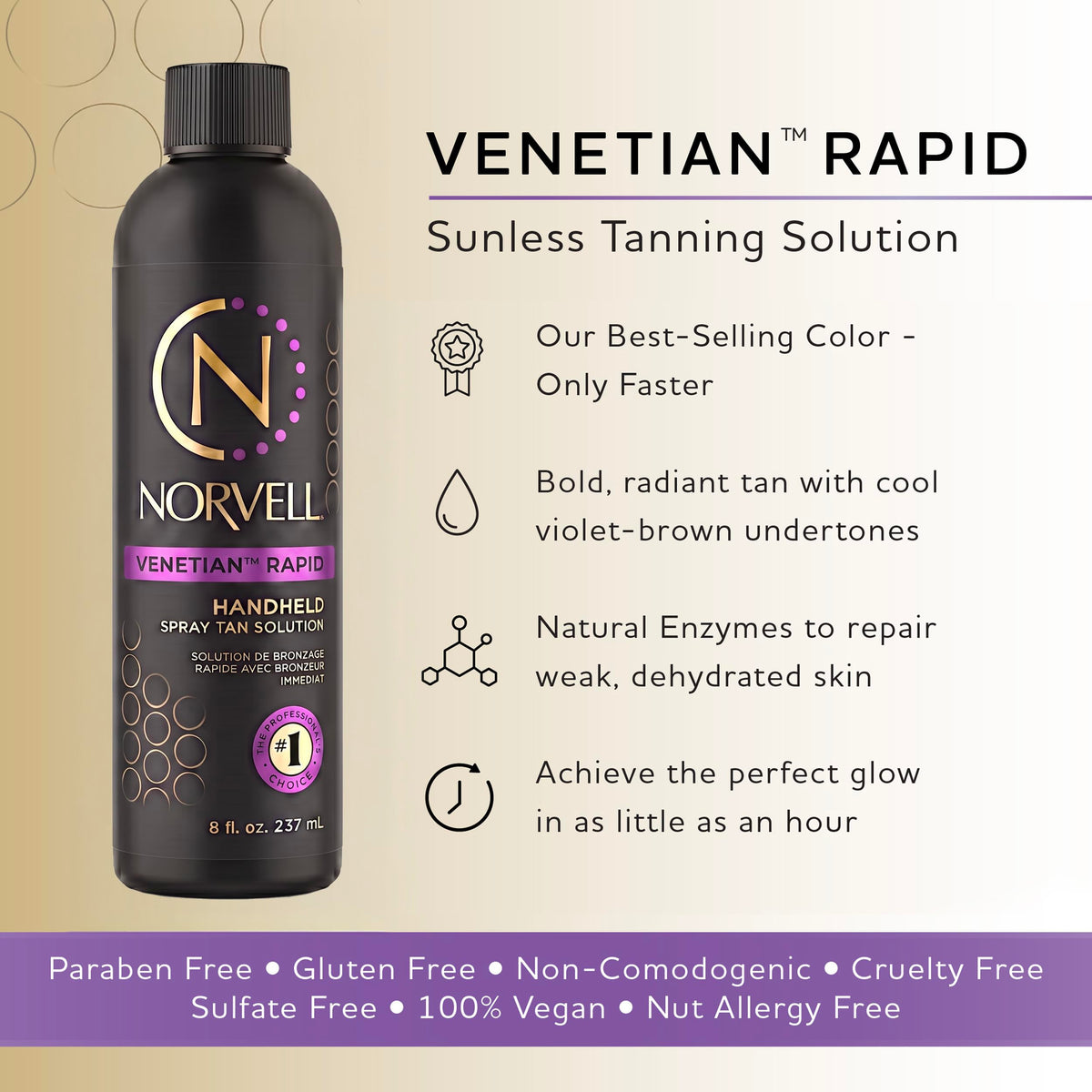 Norvell Premium Rapid Spray Tan Solution Venetian One 8 fl oz