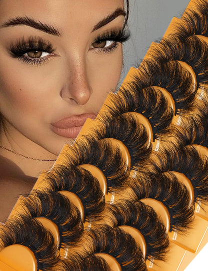 Eyelashes Mink Lashes Fluffy Natural Look False Lashes Wispy Full Eye Lashes 8D 20 mm Long D Curl Strip Eyelashes Pack 10 Pairs Reusable Fake Eyelashes That Look Like Extensions by Goddvenus