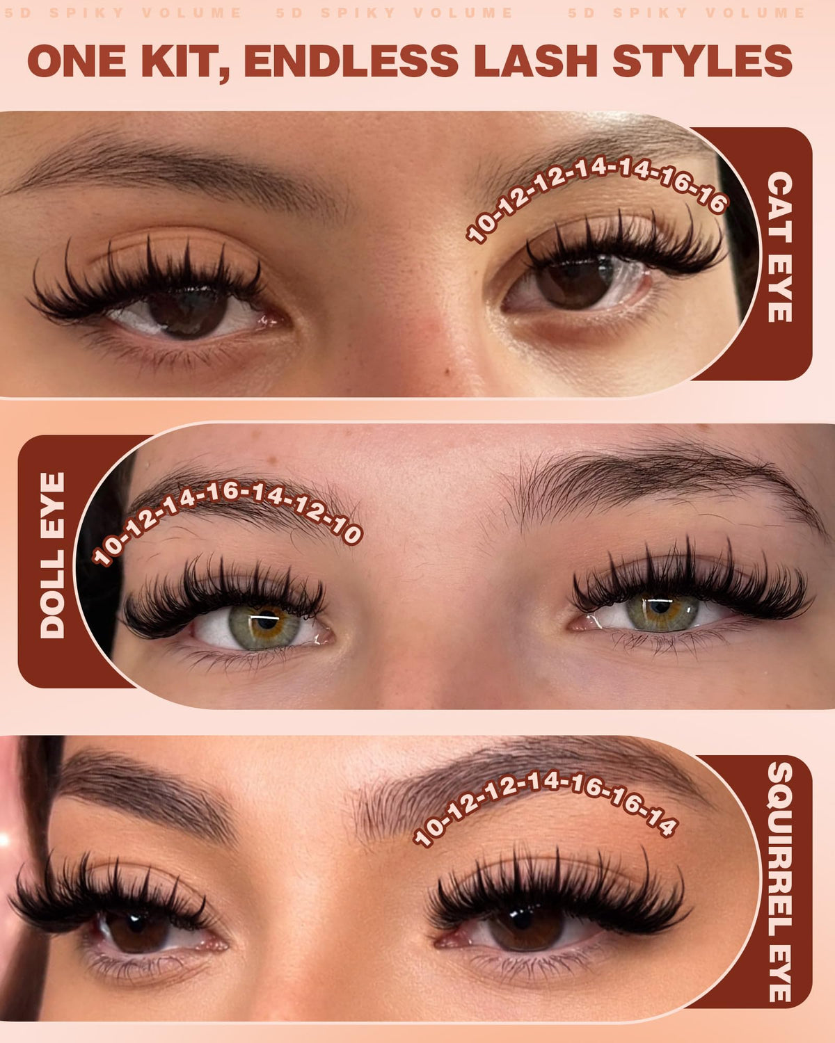 Geeneiya Manga Lash Clusters with Spikes D Curl Eyelash Clusters 10-16mm