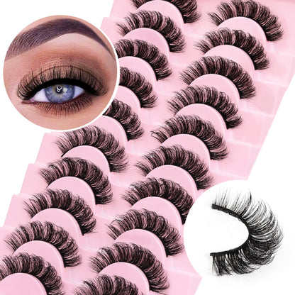 Ahrikiss Lashes Russian Strip Lashes Fluffy False Eyelashes D Curl (D03)