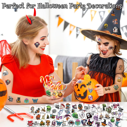 Ozepao 100 Pcs Halloween Temporary Tattoos for Adults and Kids