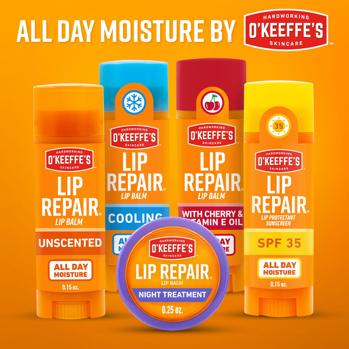OKeeffes Lip Repair Night Treatment Balm, 0.25 oz Jar
