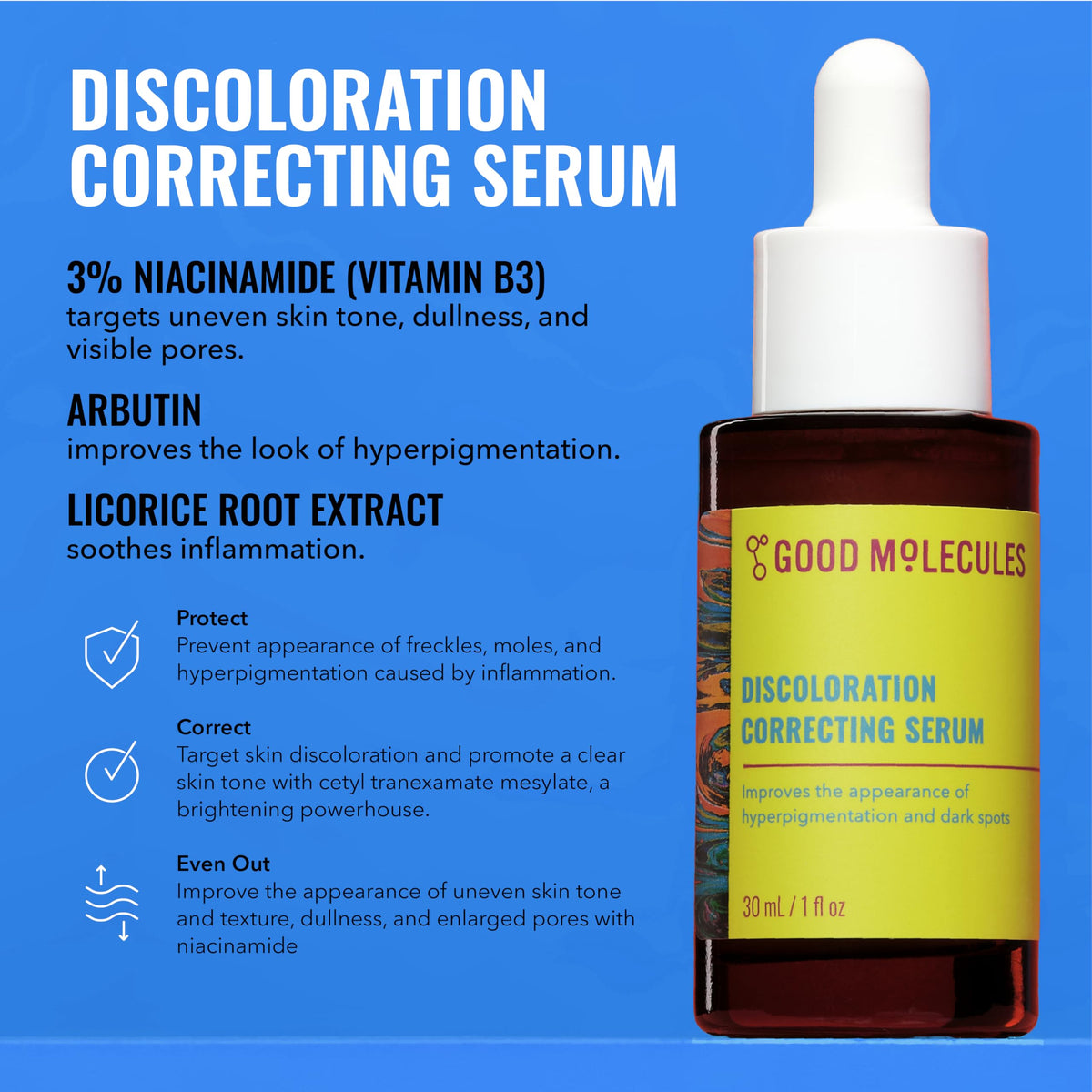 Good Molecules Brightening Skincare Set, Discoloration Serum & Body Duo
