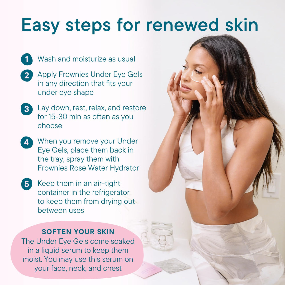 Frownies Cactus Collagen Under Eye Gels, 3 Sets