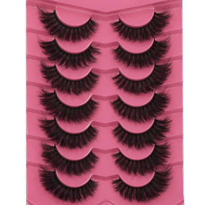 FANXITON False Eyelashes, Dramatic 8D Wispy Cat Eye 16mm, 7 Pairs