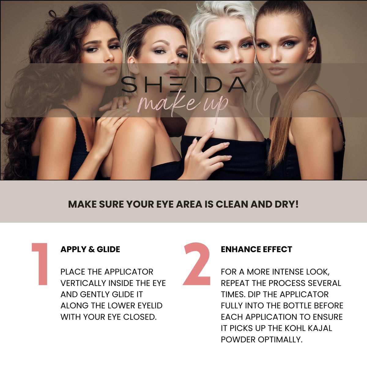 Sheida Powder Eyeliner Handmade in Powder Form, Long-Lasting Liner, Intense Color, Multi Color Shades Available