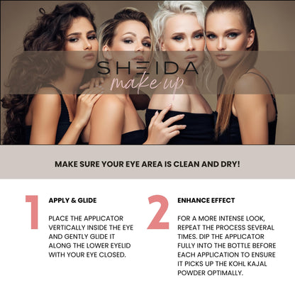 Sheida Powder Eyeliner Handmade in Powder Form, Long-Lasting Liner, Intense Color, Multi Color Shades Available