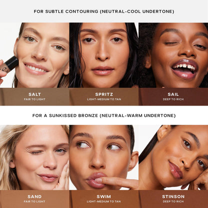 Saie Dew Bronze Hydrating Liquid Bronzer Stick, Sand (0.4 oz)