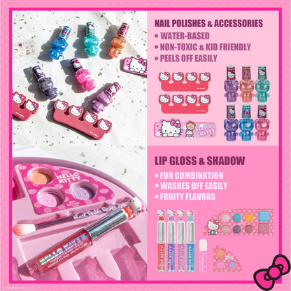 Hello Kitty Face Makeup Vanity Set with Light-Up Mirror