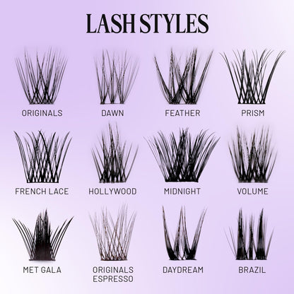 Lilac St Natural Lash Clusters for DIY Lash Extensions, Original, 12mm, 3pk