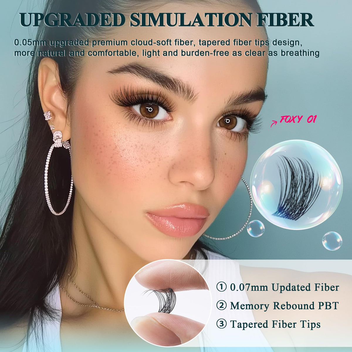 Foxy Beauty Lash Clusters Kit Lashes Wispy Lash Clusters Natural Eyelash Clusters Manga spikes Cluster Eyelash Extensions invisible Band Fairy Eyelashes with Lash glue & Seal remover tweezers 10-16mm