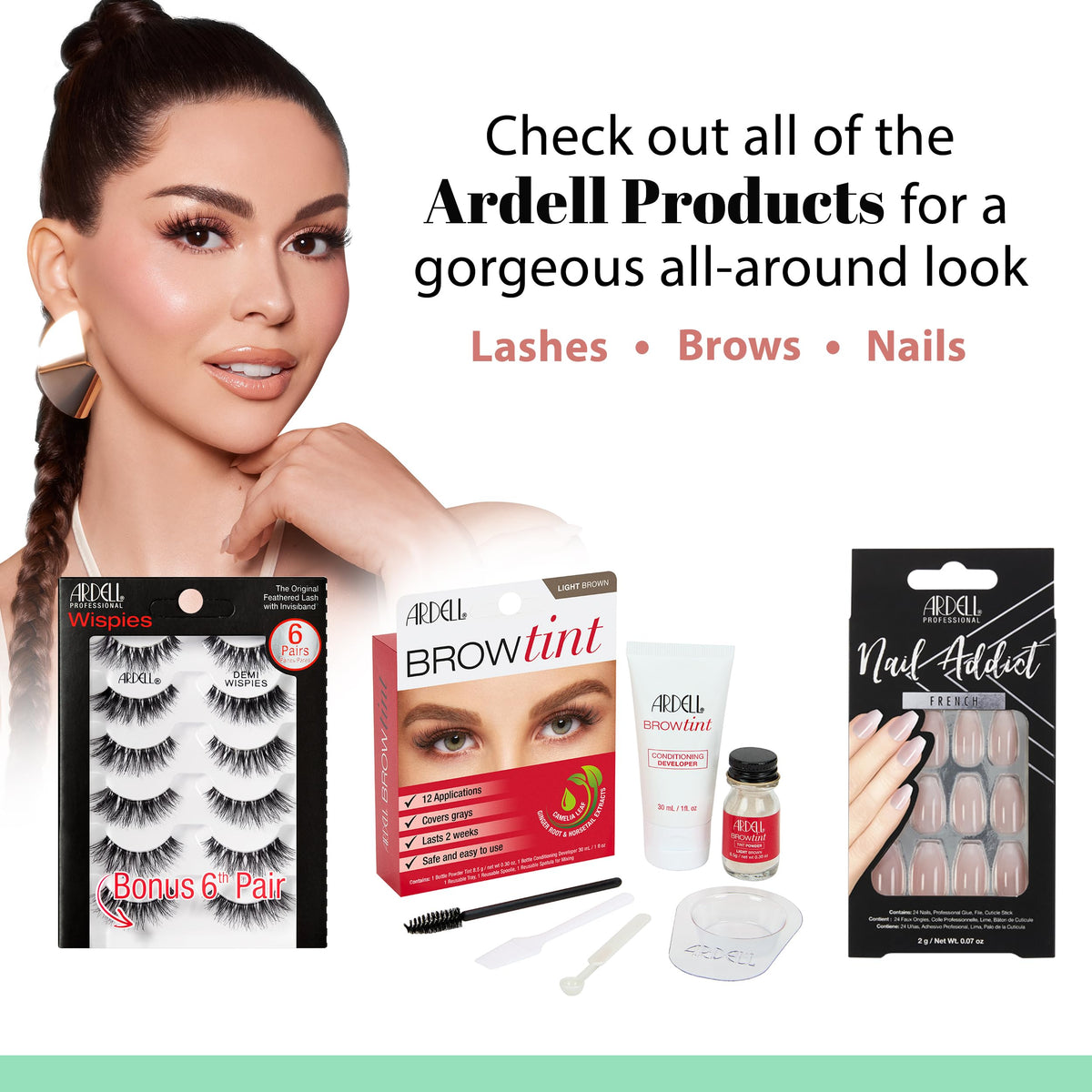 Ardell Naked Lashes 420 – Natural Look False Eyelashes with Bonus Duo Adhesive, Soft & Fluffy Wispy Lashes Strips, Holiday Gift Set, 3 Pairs