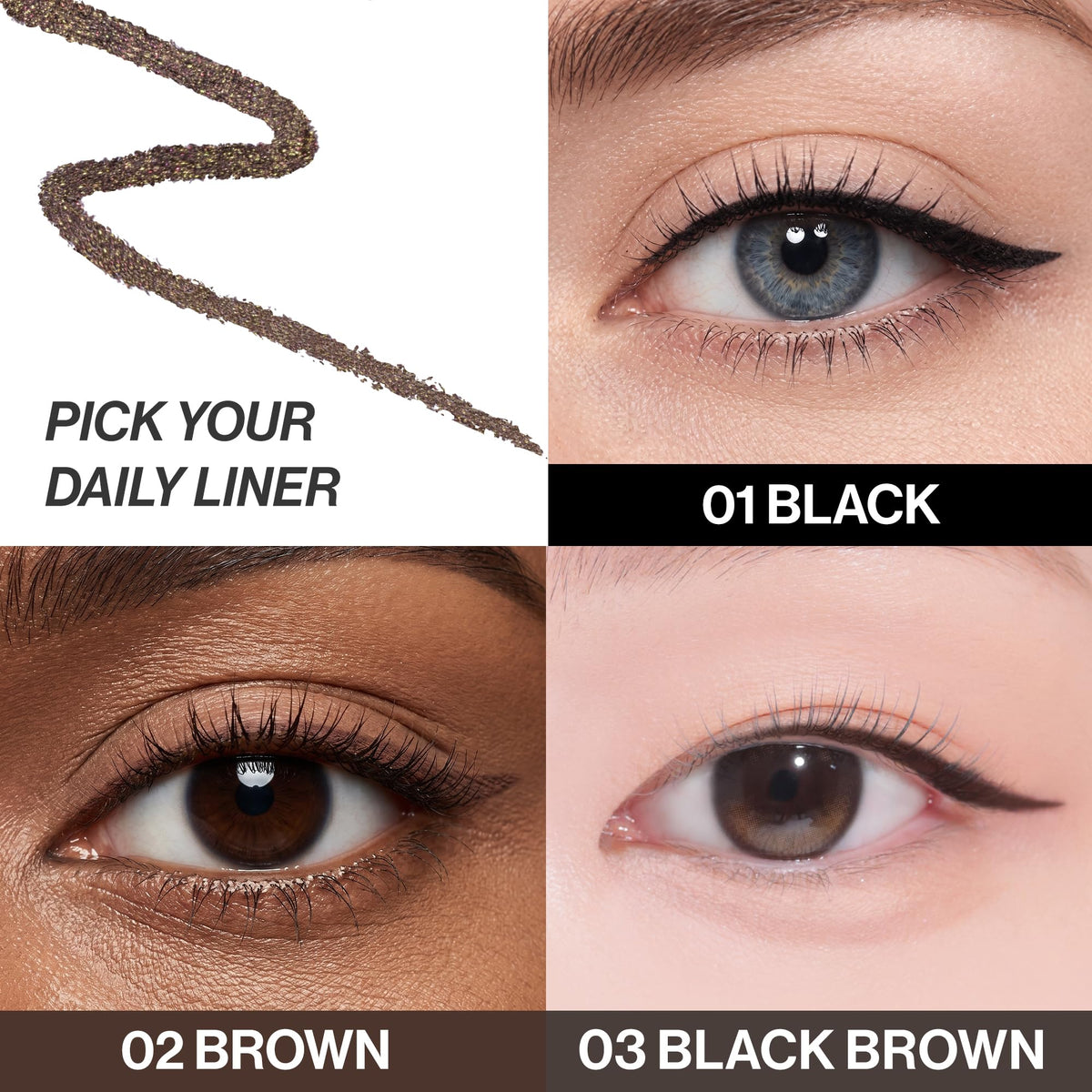 CLIO Sharp So Simple Waterproof Pencil Liner, 2mm Ultra-Slim Thin Precision Tip, Tug Free Glide, Smudge Proof Long Wear Formula, Safe for Sensitive Eyes, Easy Control For Daily Makeup (001 Black)