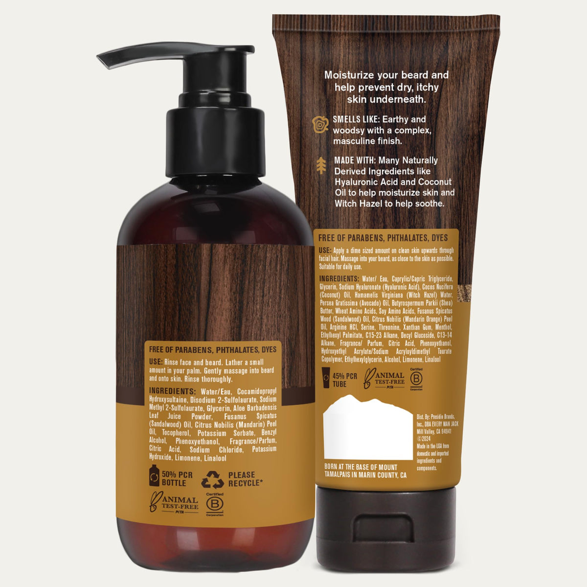 Every Man Jack Beard & Face Wash and Lotion Set for Men, Sandalwood Teak