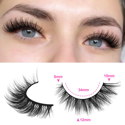 Wispy Lashes Natural False Eyelashes with Lash Glue Cat Eye Lashes Kit