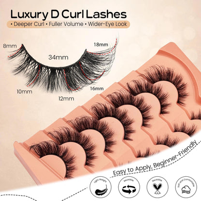 False Eyelashes Strips Lash Cat Eye Lash Fake Eyelash 18mm Long Fox Lashes