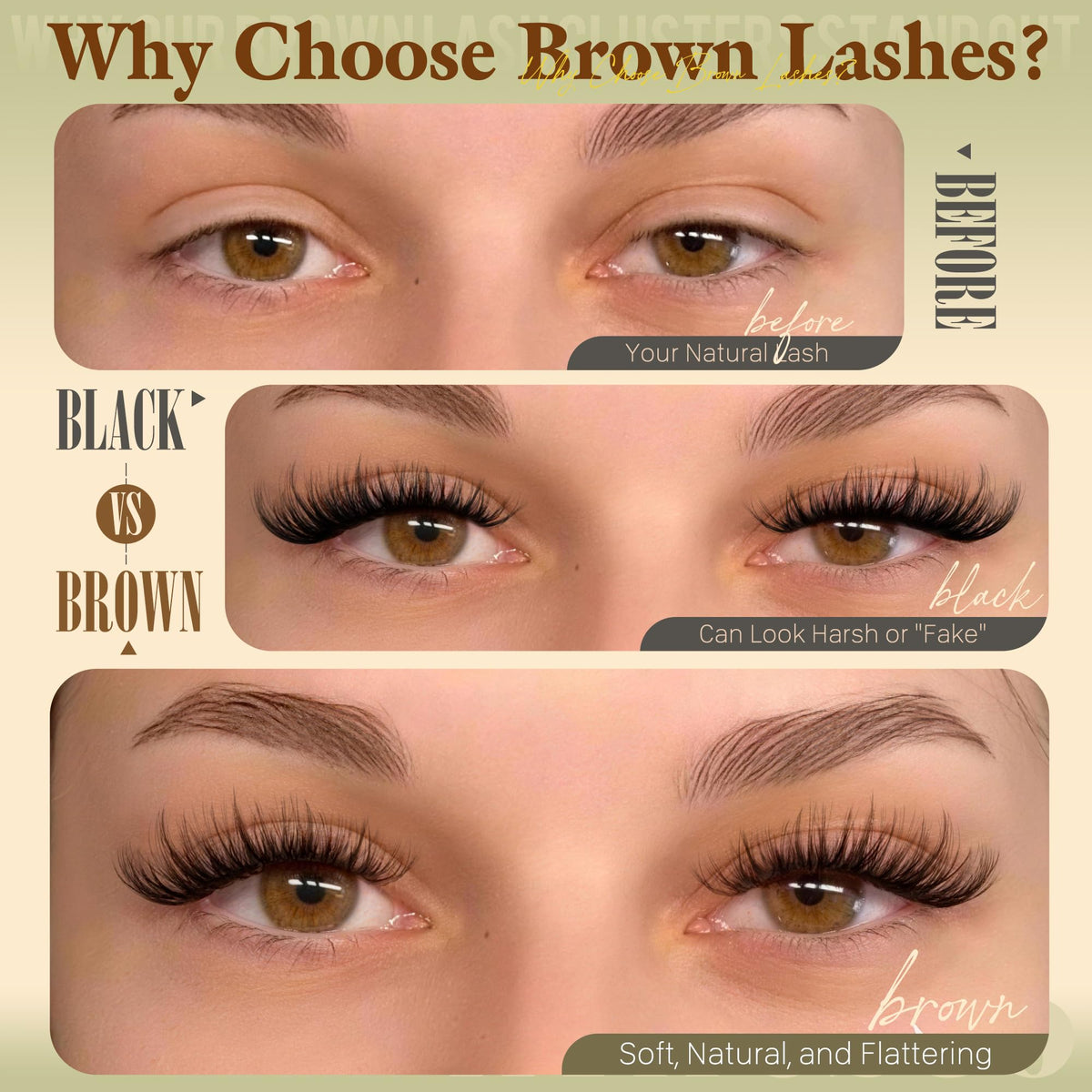 Dark Brown Lash Clusters Wispy Eyelash Clusters Natural Fluffy Lash Cluster