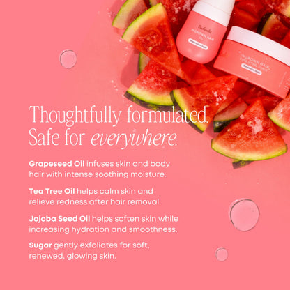 Bushbalm 2-Step Ingrown Hair Routine - Watermelon Sugar Oil & Body Scrub