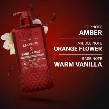Old Spice Hand & Body Lotion for Men, Cashmere & Vanilla Wood, 20 fl oz