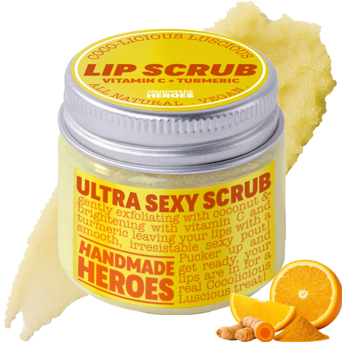 Handmade Heroes Turmeric Lip Scrub with Vitamin C 1oz