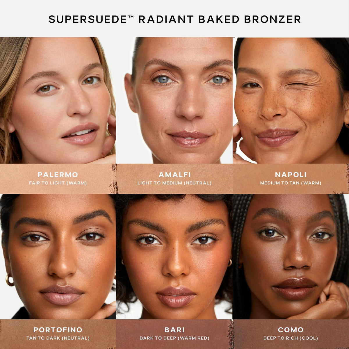 Saie SuperSuede Radiant Baked Bronzer Powder - Hydrating, Long-Lasting + Blurring Powder Bronzer for a Warm, Natural Glow - With Squalane + Jojoba - Talc-Free + Vegan Face Makeup - Almalfi (0.28 oz)