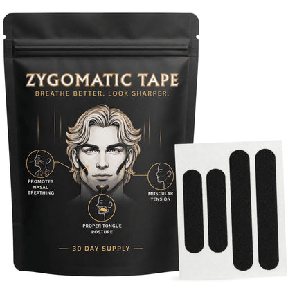 Zygomatic Face Tape - Zygo Tape Face Strips for Facial Posture & Definition | Skin-Friendly Cotton Face Tape for Men & Women, Daily Myofunctional Habits - 120 Strips, 30 Day Supply
