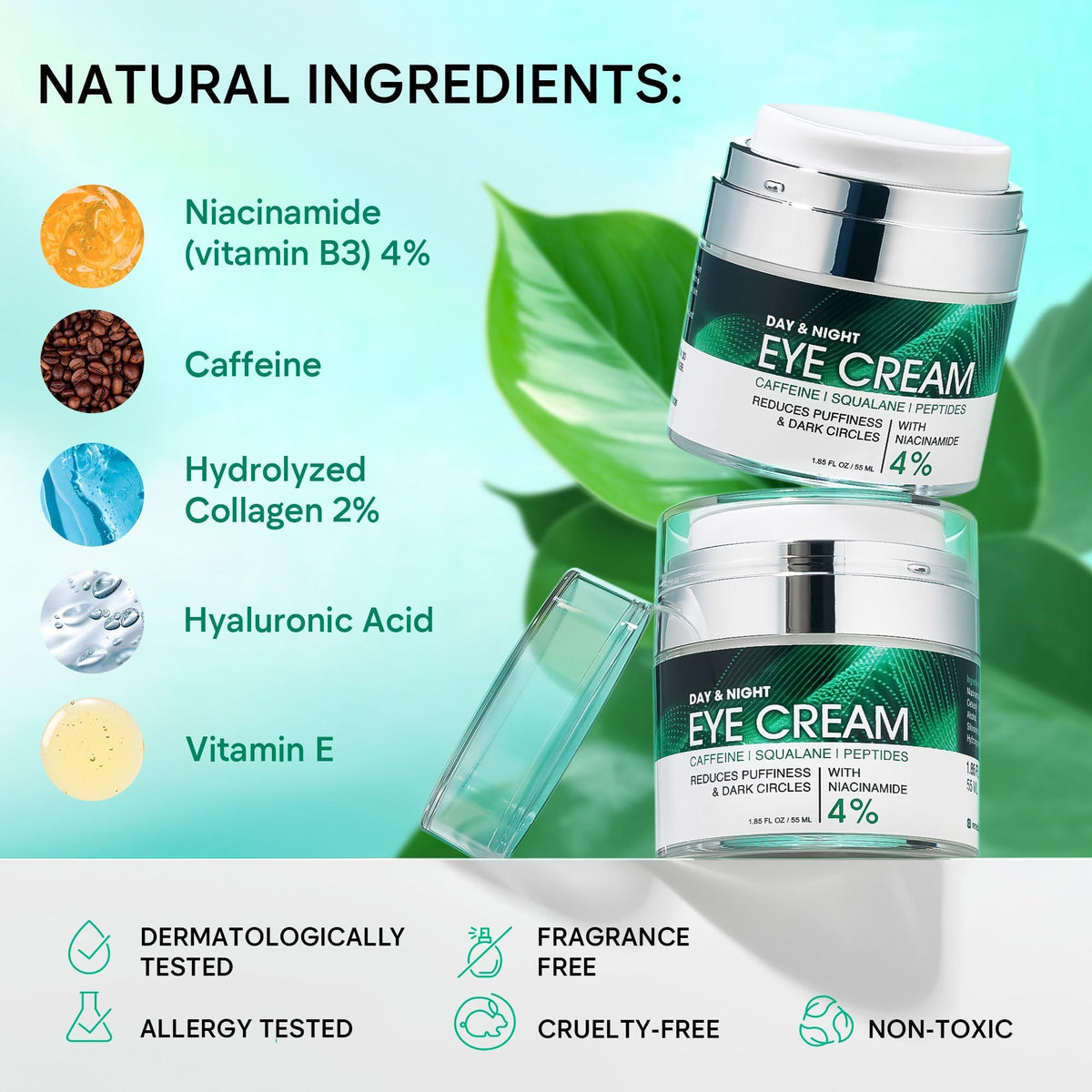 Under Eye Cream - Retinol, Caffeine & Niacinamide Care for Dark Circles