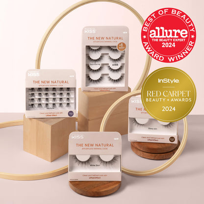 Kiss The New Natural, False Eyelashes, 'Pearl Earring', 12mm, Includes 4 Pairs Of Lashes, Easy to Apply, Reusable Lash Clusters