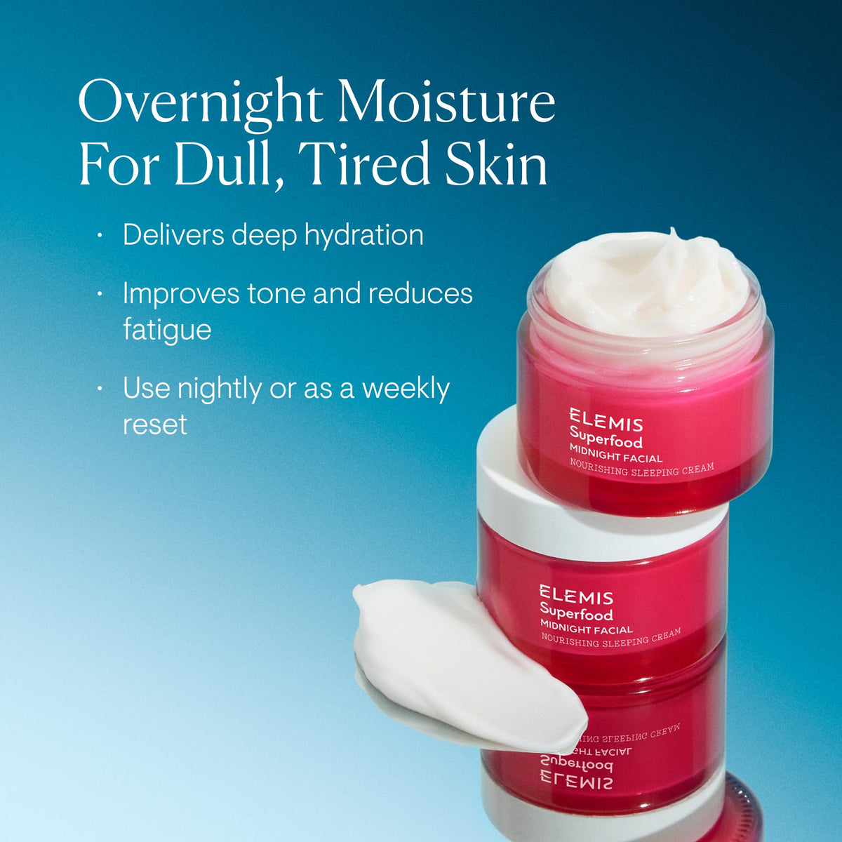 ELEMIS Superfood Midnight Facial, Moisturizing Prebiotic Face Cream 50ml