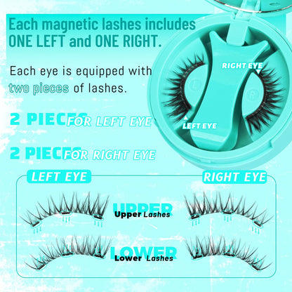 Veleasha Magnetic Eyelashes with Applicator Wispy Lashes Reusable (Cloudy)
