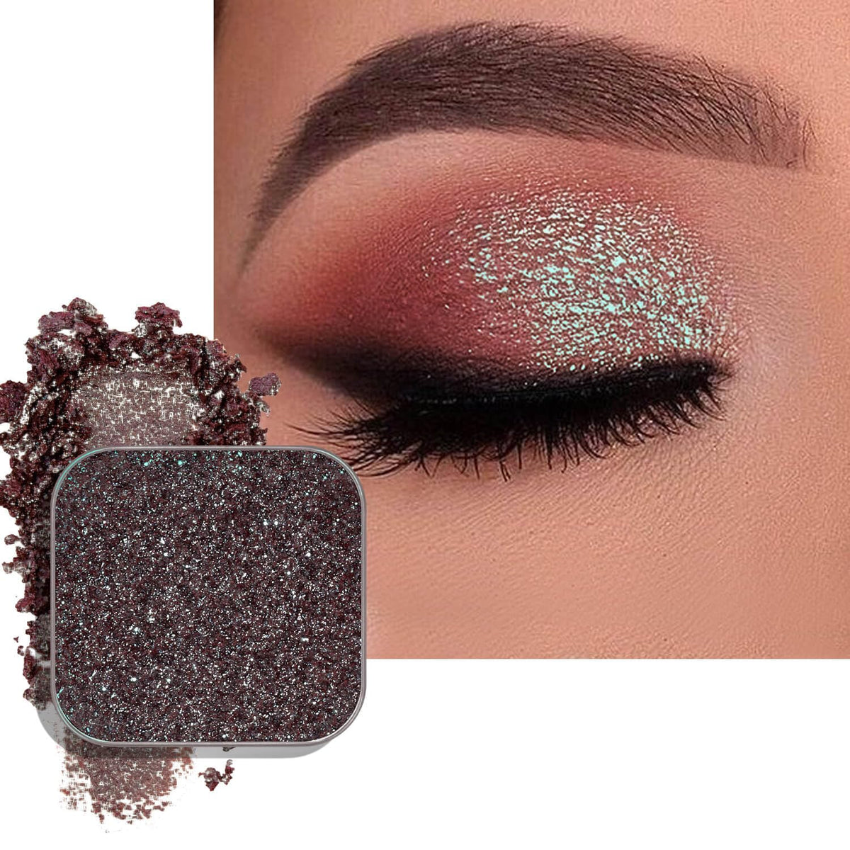 Fillwie Chameleon Duochrome Eyeshadow, Plum Mauve with Blue-Green Shift