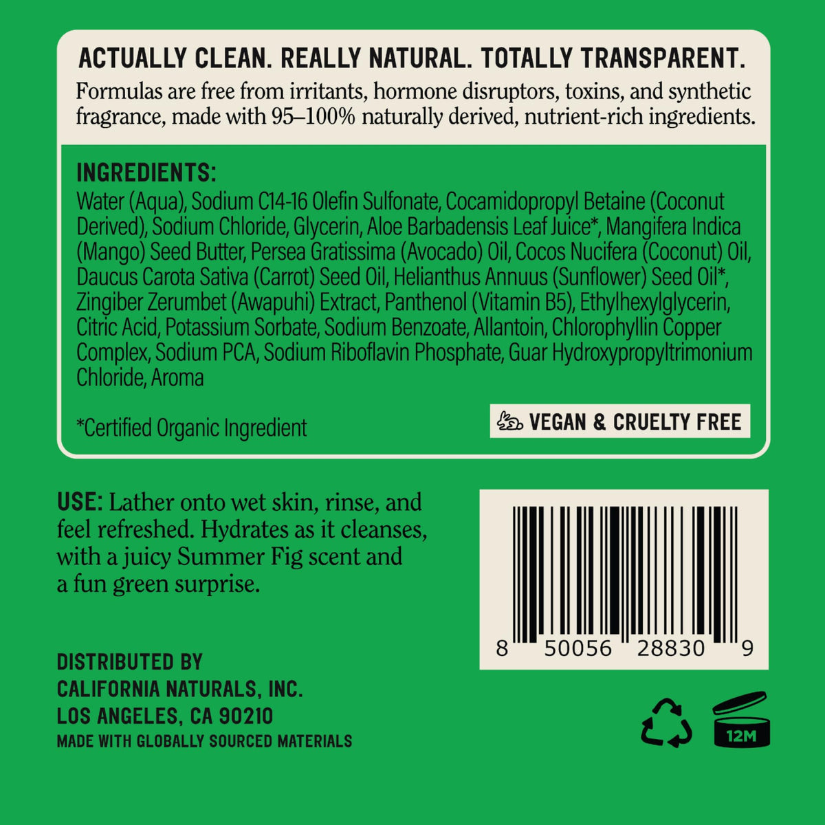 California Naturals Super Moisture Body Wash 2-Pack, Moisturizing Shower Gel for Dry Skin with Mango Seed Butter, Avocado & Aloe, Sulfate, Paraben & Silicone Free, Eucalyptus Breeze, 20 oz
