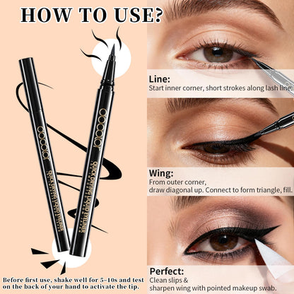docolor Liquid Eyeliner, Black Eyeliner Pen, Waterproof Eye liner - 1 Pack