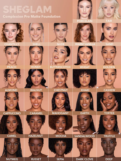 SHEGLAM Full Coverage Foundation Makeup Long Lasting Waterproof Matte Dewy Liquid Foundation - Nude