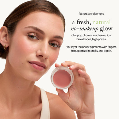 goop Beauty Cream Blush | Sheer Pop of Color for Lips & Cheeks | Vitamin C, Vitamin E & Safflower Oil | Natural Makeup for Glowing Skin | 0.5 oz | Venus - Translucent Fushsia