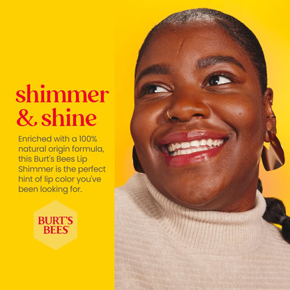 Burt's Bees 100% Natural Moisturizing Lip Shimmer, Cherry - 1 Tube