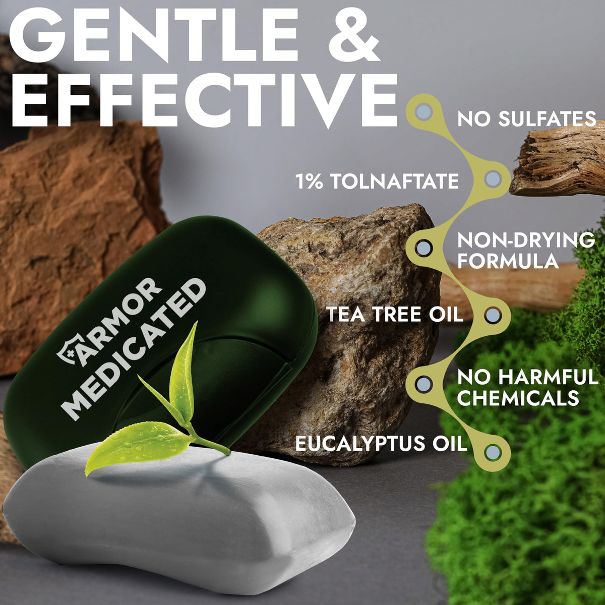 Antifungal Soap Medicated Jock Itch Treatment with Tea Tree Oil 2 Pack