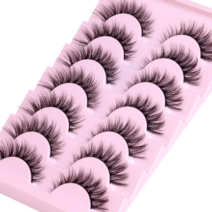 Wispy Lashes Natural False Eyelashes with Lash Glue Cat Eye Lashes Kit