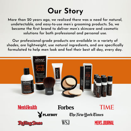 MËNAJI Anti-Shine Powder (HDPV) - Anti-Shine Face Make-Up for Men - Natural Looking Makeup - Mens Cosmetics - Medium