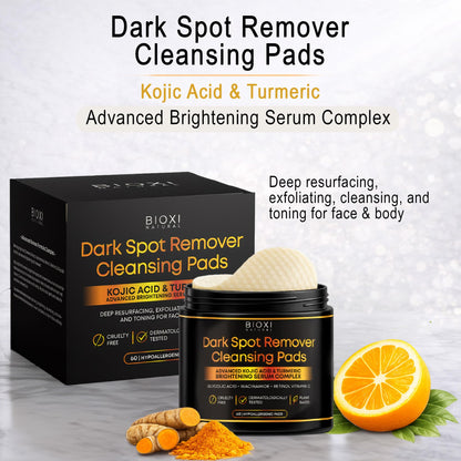 Dark Spot Remover Cleansing Pads with Kojic Acid & Turmeric for Face & Body