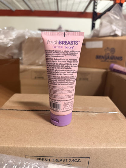 Fresh BREASTS Anti Chafe Cream Lotion to Powder, 3.4oz - Chafing Deodorant for Women, Inner Thighs & Areas that Sweat, No Talc, Aluminum or Added Fragrance