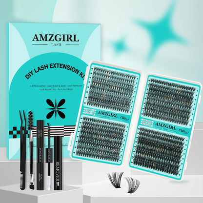 AMZGIRL Lash Clusters Kit 640Pcs, 9-16mm Mix Lashes, 30D+40D+50D+60D