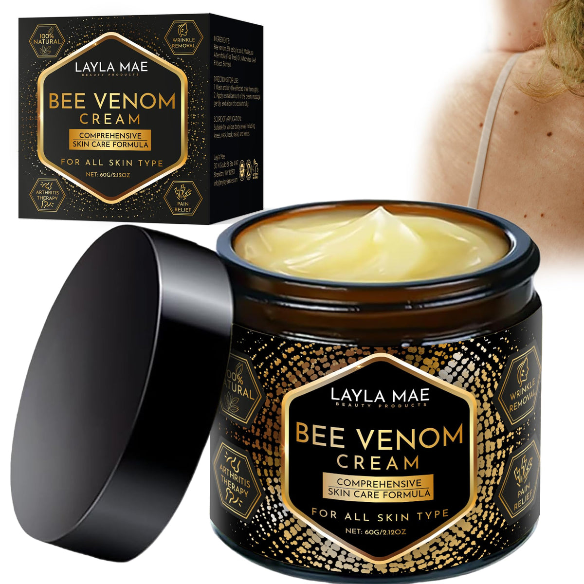 Layla Mae Bee Venom Face Cream for Firming & Wrinkle Care