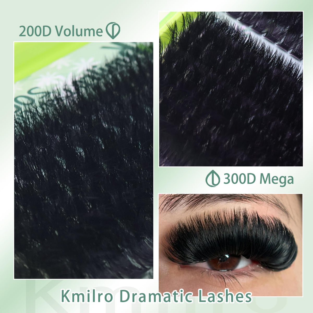 Kmilro Lash Clusters 200D+300D Eyelash Clusters 12-20mm Thick Volume Lash Extensions Wispy Individual Cluster Lashes DIY Eyelash Extensions Dramatic Full Look Salon Style False Eyelashes