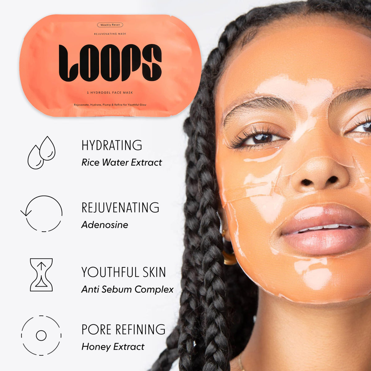 LOOPS Variety Loop Kit - Hydrogel Korean Face Masks, 5 Masks