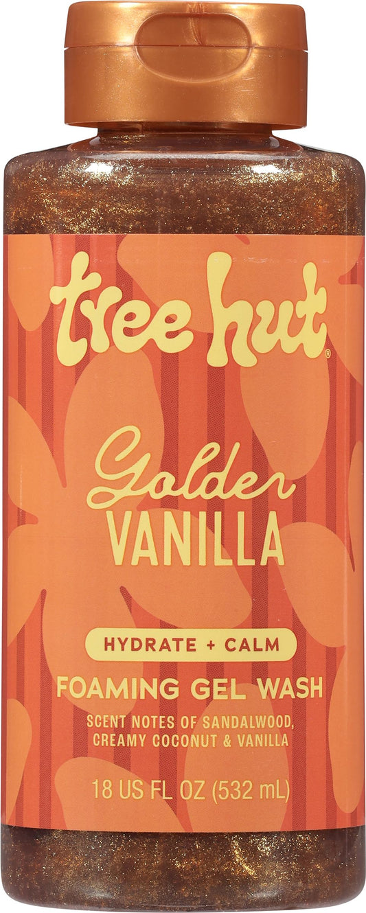 Tree Hut Golden Vanilla Foaming Body Wash, 18 Fl Oz