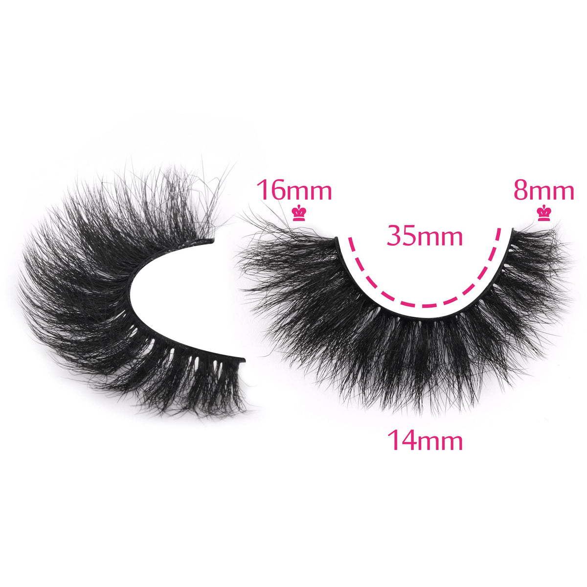 FANXITON False Eyelashes, Dramatic 8D Wispy Cat Eye 16mm, 7 Pairs