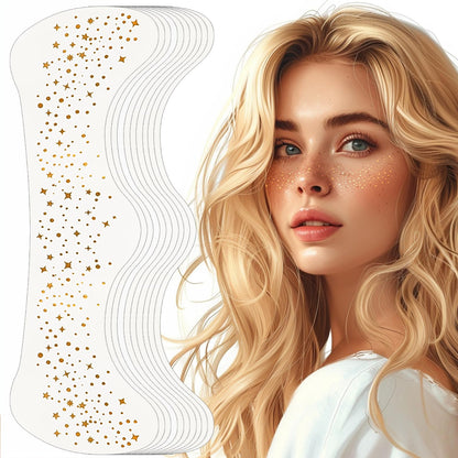 Glitter Freckles Face Tattoo,10pcs Gold Sparkle Freckles
