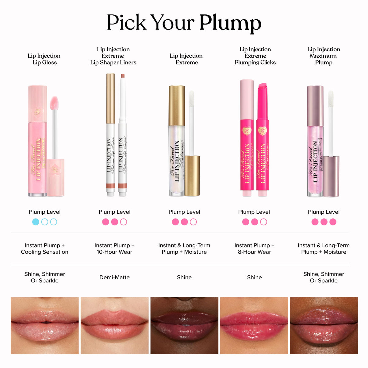 Too Faced Lip Injection Extreme Lip Shaper | Plumping, Waterproof, Liner Pencil, 0.01 Ounce, Puffy Nude